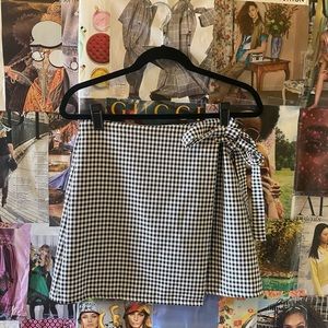 Boohoo Checkered Wrap Skirt